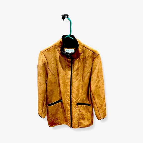 ORVIS Womrn’s faux suede coat with brown fur lining - Picture 2 of 7